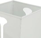 Square Metal Umbrella Holder, Umbrella Stand Rack for Entryway with Hollow Pattern, Fast Drying Rack Holder for Office and Entryway (White)