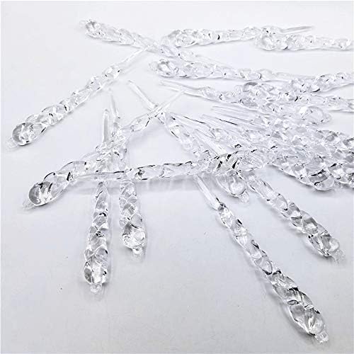 24 Pcs Plastic Hanging Icicles Drop Ornament for Christmas Tree Wedding Party Decorations (Transparency)