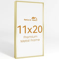 11x20 Aluminum Metal Picture Frame,Tempered Glass Gold Photo Frame 11x20 for Family Photo,Posters,Art,Document to Wall Mount Horizontally or Vertically