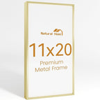 11x20 Aluminum Metal Picture Frame,Tempered Glass Gold Photo Frame 11x20 for Family Photo,Posters,Art,Document to Wall Mount Horizontally or Vertically