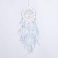 Pretty Jolly White Tree of Life Dream Catcher Wall Decor with Luminous Beads Handmade Crystal Stones Dreamcatchers Wall Hanging with Small Butterfly Pendant for Bedroom Wedding Party Wish Gift