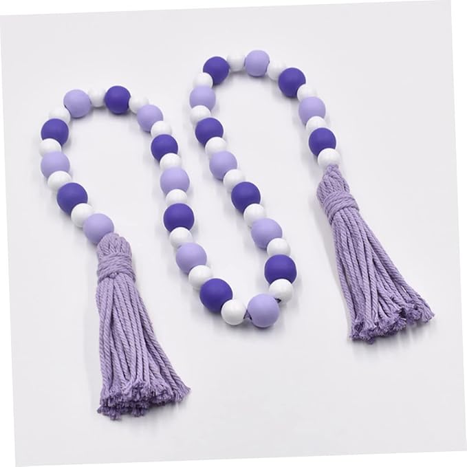 PRETYZOOM Contemporary Tassel Decor Pendant Beaded Tassel for Home Wooden Beads String Hanging Decor Ornament