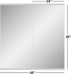 Ruomeng Home Gym Mirror, 48''x24''x2PCS Full Length, Large Frameless Body Mirror Tempered Glass for Gym, Workout, Yoga, Garage, Dance Studio
