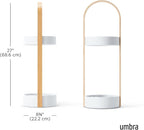 Umbra Bellwood Umbrella Stand, Space-Saving Umbrella Stand, Great for the Front Door/Entryway, White Natural