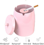 Ash Tray, Large Outdoor Ashtray with Lid, Ashtray for Outside Patio, Stainless Steel Windproof Smokeless Ash Tray for Balcony, Ashtrays for Smokers, Cigar, Home Office Decoration