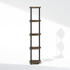 Furinno Turn-N-Tube Storage Shelves, 5-Tier Book Shelf, Corner Shelf, Toolless Open Shelves, for Organization and Storage, Living Room, Home Office, Hallway, Bedroom, Columbia Walnut