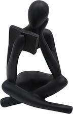 Jinkoozz Reading Women Statue, Thinker Sculptures, Abstract Art Ornament, Modern Aesthetic Figurine Decoration, Suitable for Home Living Room Bedroom Office Shelf Table Desk Bookshelf Decor