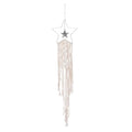 MECCANIXITY Macrame Dream Catchers, White Handmade Star Design Woven Cotton Dream Catcher Wall Hanging for Home Bedroom Decoration Ornament Craft Gift