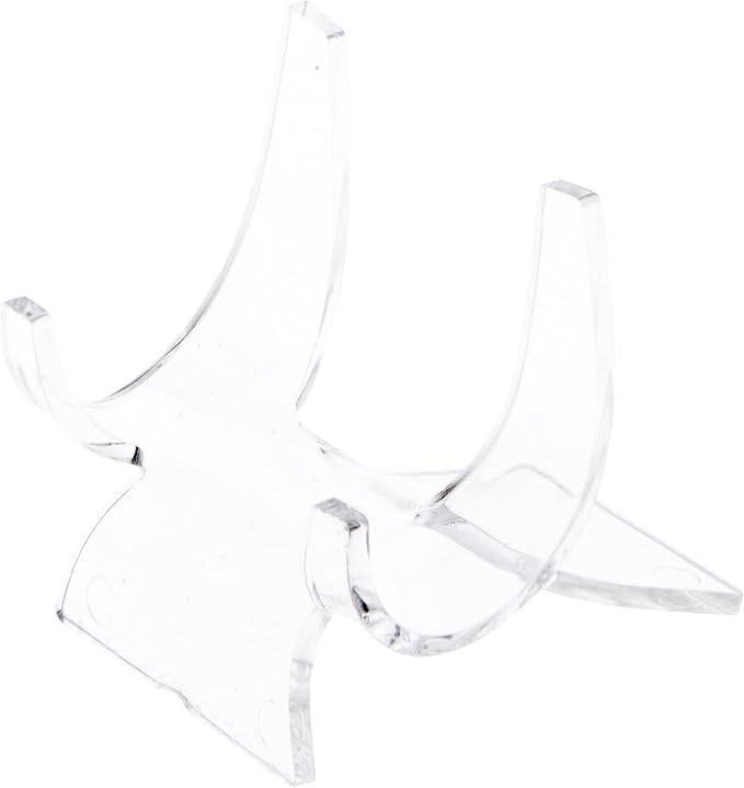 Plymor Clear Acrylic Double-Scoop Display Easel, 1.75" H x 1.75" W x 1.75" D (6 Pack)