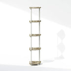 Furinno Turn-N-Tube Storage Shelves, 5-Tier Book Shelf, Corner Shelf, Toolless Open Shelves, for Organization and Storage, Living Room, Home Office, Hallway, Bedroom, Sonoma Oak