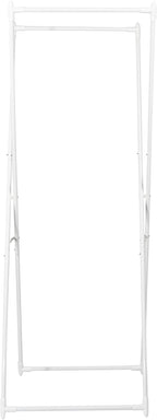 Household Essentials Valet Folding Clothes Rack, Strong Metal X-Frame, Chic Design, Great for Guest and Dressing Rooms, Portable and Easy to Use, Folds Flat, White