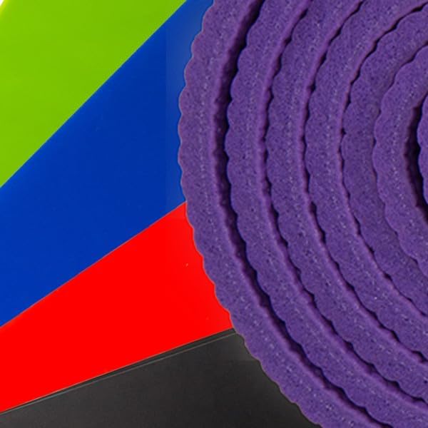 Wakeman Yoga Mat Set - 4-Pack of Resistance Bands for Working Out with 1/4-Inch Workout Mat - Home Gym Starter Kit - Exercise Equipment by Wakeman