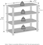 Furinno Turn-N-Tube Storage Shelves Set of 2, 4-Tier Stackable Standing Shelf, Open Corner Shelf, for Organization and Storage, Living Room, Garage, Home Office, Dark Cherry