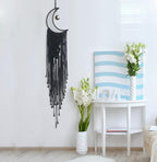Dream Catchers Moon Dream Catcher with Light, Black Dream Catcher for Girls Boys Bedroom Wall Decor Christmas Decor, Macrame Dream Catchers Boho Room Decor for Teen Girls Boy Birthday Gift Women