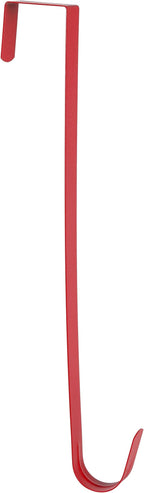 Sattiyrch 15" Wreath Hanger for Front Door,Sturdy Steel Wreath Door Hanger,Over The Door Hanger Hook (Red,1)