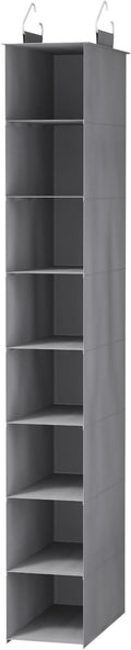 Lifewit Closet Shoe Organizer Hanging 8 Section, Collapsible Closet Organizers and Storage for Shelf, Shoe Hanger for Wardrode, Dorm, 11.8" L X 5.9" W X 41.1" H, Gray