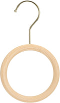 uxcell 4.7 Inch Scarf Ring Hanger, Scarf Organizer Holder Wooden Circle Rings Hanging Hook for Belt Tie Scarf, 10cm Length Hook (Gold)