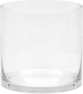 6" Wide 6" Tall Large Hand Blown Sturdy Clear Cylinder Glass Vase, Centerpiece Flower Vase for Rose, Tulip, Boquets, Hurricane Candle Holder (1, 6"x6")