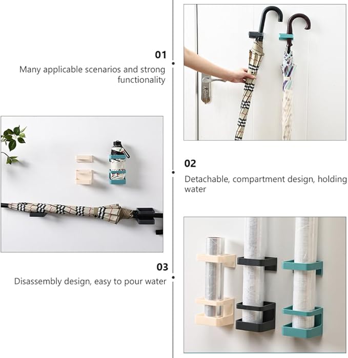 PRETYZOOM Easy Install Pp Umbrella Stand Base Multi-use Wall Hanging Umbrella Rack Storage