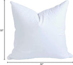 MoonRest® 32x32 Inch Synthetic Down Alternative Square Pillow Insert Form Stuffer for Sofa Shams, Decorative Throw Pillow, Cushion and Bed Pillow Stuffing - Hypoallergenic 32“X 32”