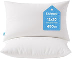 QUIETSEA 12x20 Pillow Inserts, Pack of 2 Lumbar Throw Pillow Inserts, Fluffy and Soft Rectangle Decorative Pillows for Bed, Couch and Sofa