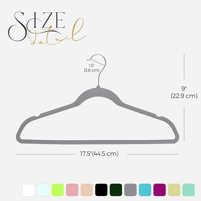 HOUSE DAY Premium Velvet Hangers 100 Pack Grey, Non-Slip Flocked Felt Hangers, Sturdy Clothes Hanger with 360° Rotatable Hook, Heavy Duty Durable Slim Coat Hanger for Closet Space Saving