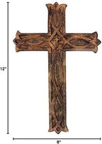 Wooden Cross 12 Inches Handmade Catholic Crucifix Wood Wall Cross Christians Spiritual Hanging Ornament Church Wall Decor For Home Office Living Room Long Hand Carved Ideal Christmas Gift for Women