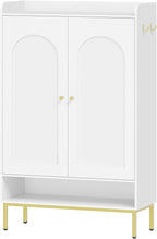 Shoe Cabinet with Doors, 7-Tier Shoe Storage Cabinet with Adjustable Shelves, Wooden Shoes Organizer Cabinets with Top Storage Layer, 28-32 Pairs, for Entryway, Hallway, White SR68703A