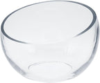 WGVI Slant Cut Bowl Glass Vase, Width 6.7", Height 5", Clear Terrarium, Candy Dish, Fruit Jar, Floral Container for Wedding Party Event, Home Office Decor, 12 Pieces