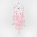Pretty Jolly Dreamy Girls Butterfly Dream Catcher Wall Decor Fairy Pink Feather Baby Dreamcatcher Handmade Home Décor Wall Hanging for Nursery Bedroom Girls Birthday Gift