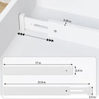 Ruichang Bamboo Kitchen Drawer Divider 4 Pack,17-22" Adjustable Utensil Drawer Organizer for Dresser Bathroom Bedroom,White