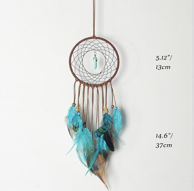 MEXIDAWN 3 Pack DIY Feather Dream Catcher Kits Turquoise Wall Hanging Boho Decor Handmade Dream Catcher for Adults
