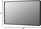 LOAAO 40x24 Inch Black Metal Framed Bathroom Mirror for Wall, Matte Black Bathroom Vanity Mirror Farmhouse, Large Rounded Rectangle Mirror, Anti-Rust, Hangs Horizontally or Vertically