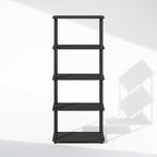Furinno Turn-N-Tube Book Shelf, 5-Tier Bookshelf, Bookcase with Multipurpose Compact Display Rack, 11.6 x 23.6 x 57.4, for Living Room, Bedroom, Home Office, Americano/Black