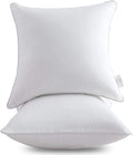 Leeden 20 x 20 Pillow Inserts (Set of 2) - Throw Pillow Inserts with 100% Cotton Cover - 20 Inch Square Decorative Pillows for Sofa, Couch, Bed and Home Decor