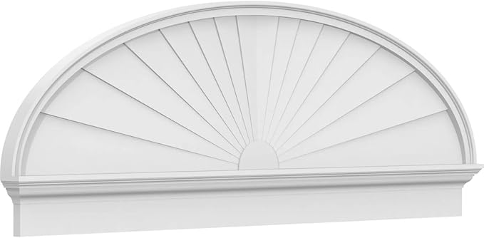 68" W x 23-7/8"H x 2-3/4"P Elliptical Sunburst Architectural Grade PVC Combination Pediment