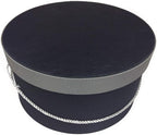 Sarah's Hat Boxes Classic Black/Gray Hat Box – 12.75" x 6.5" (Dia. x Ht.) Handmade in USA – Odorless Non-Toxic Adhesive, Cording Handle – Premium Storage for Hats & Accessories
