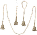 1 Set Rustic Wooden Beads with Tassels and Rope Versatile Wall Decor for Living Room Bedroom Office and Garden Stylish Home Decoration for Festivals and Parties