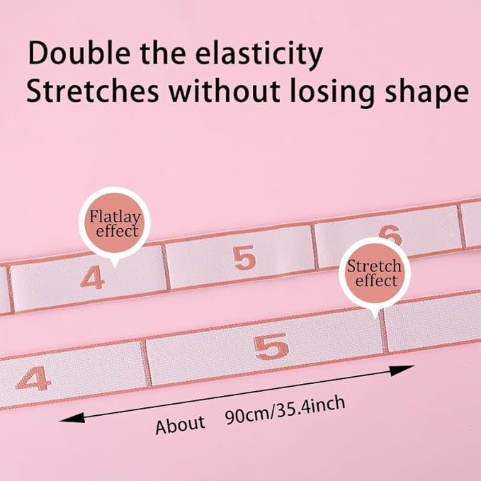 Fitness Resistance Bands for Stretching and Yoga, Numbered Resistance Band with Clear Markings, 8-Section Elastic Exercise Band for Pilates, Flexibility Training, Full Body Workout