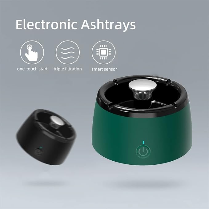 Smokeless Ashtrays for Cigarettes Indoor,Smokeless Ash tray for Home,smoke buddy Air Purifier,smoke eaters for cigarette smoke