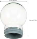 2pcs Glass Snow Globes: Clear Fillable Snow Water Globe Rubber Base Candy Bottle Jar for DIY Craft Home Christmas Winter Decoration 80mm