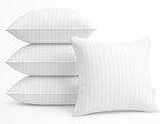 Oubonun 22 x 22 Throw Pillow Inserts, Firm and Fluffy Decorative Square Pillows for Couch Bed Sofa with Soft Cotton Cover White Cushion with Down Alternative Pack of 4