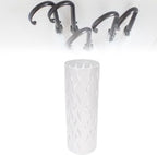 YUYTE Metal Round Umbrella Holder, Shaped Freestanding Umbrella Organizer for Entryway, Home, and Office (White)