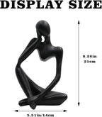 Thinker Statues and Sculptures, Resin Thinker Statue Ornaments, Abstract Style Sculptures, Housewarming Gifts, Housewarming Decorations, Living Room Dining Desk Decorations(Black Right, Large)