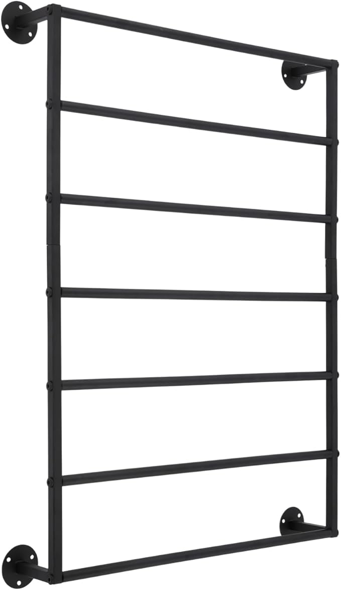 Scarf Organizer, Hijab Organizer, 7 Tier Wall Mounted Ribbon Rack, Ties Silk Scarves Towels Storage Multifunctional Metal Rack, Wall Shelf for Clothing Store, Flower Shop, Home