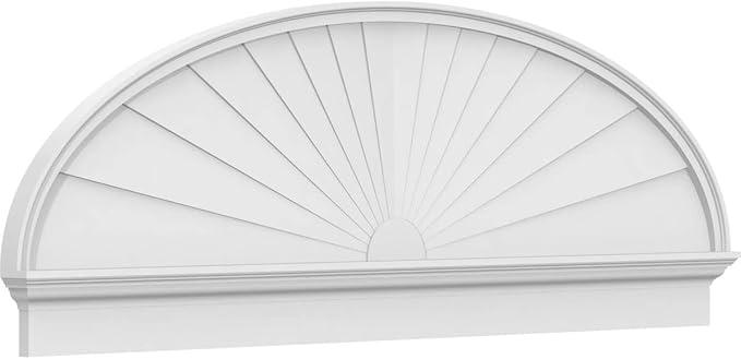 74" W x 25-3/8"H x 2-3/4"P Elliptical Sunburst Architectural Grade PVC Combination Pediment