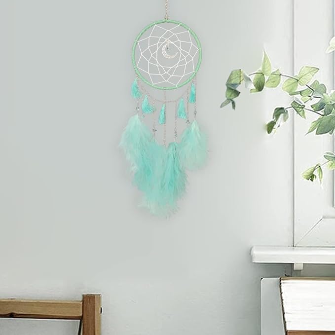 Dream Catchers Green Dream Catcher Wall Decor for Bedroom Kids Girls Boys Birthday Gift Handmade Feather Hanging Ornament