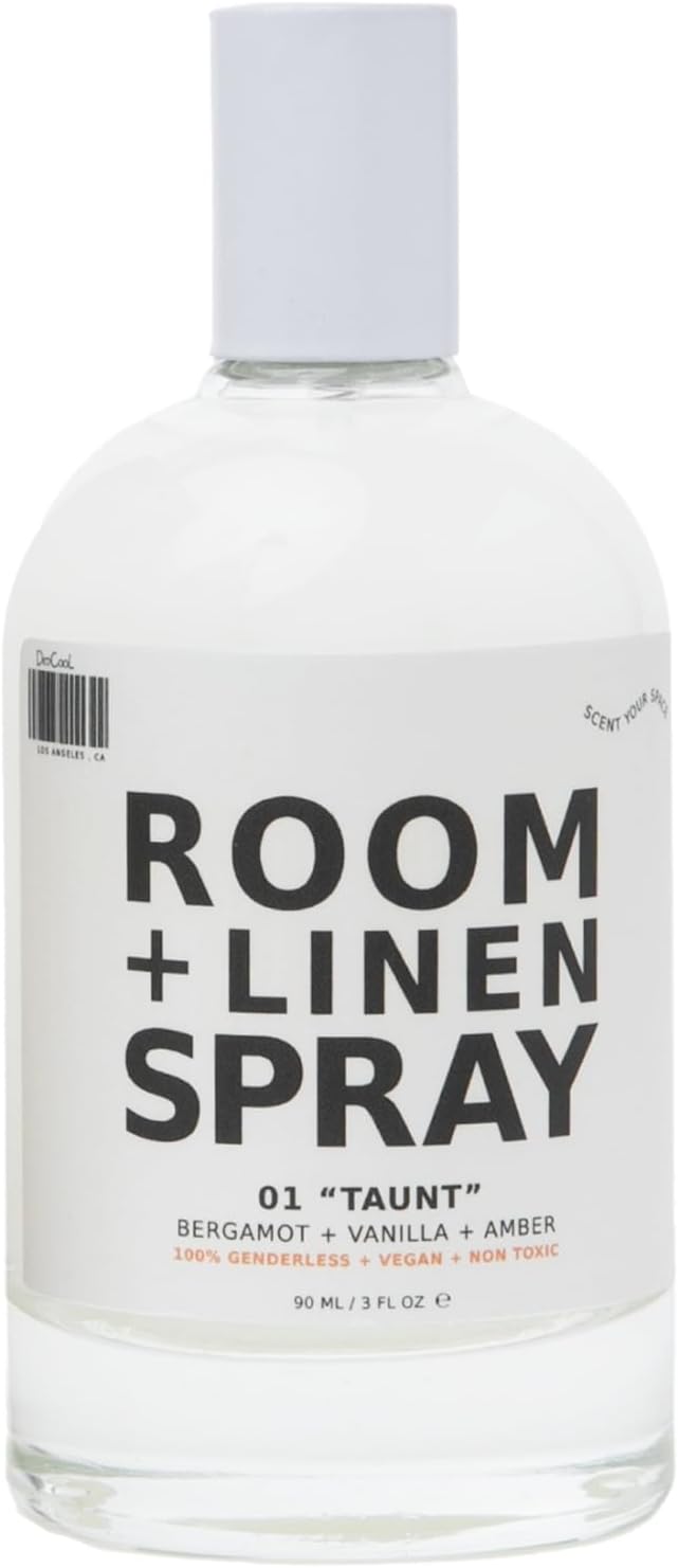 DedCool Room + Linen Spray in 01 Taunt | Natural Fabric & Linen Spray | Non-Toxic, Essential Oil Infused | Freshens Home, Bedding, Couch, Closet & Bath | 3 fl oz