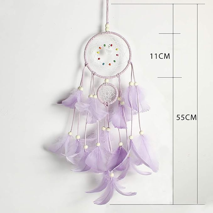 DIY Dream Catcher Making Kit, Macrame Dream Catcher Craft Supplies for Kids Bedroom Wall Decor Nursery Baby Room Hanging Wedding Ornaments Party Handmade Gift (Purple)