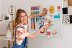Large Bulletin Board - Foldable 24x18 Inches Cork Board Alternative with 20 Push Pins, Self-Adhesive Felt Bulletin Board for Wall, Home Office Classroom Decor